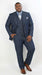 Men’s Pleated Pants Dark Blue Denim 3 Piece Suit – 100% Cotton Formal Suit Set, Blazer Vest Pants Outfit Classic Fit Athletic Fit Lose Fit