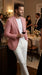 Men’s Red and white Houndstooth Summer Blazer, Lightweight Check Sport Coat for Weddings, Prom, Parties