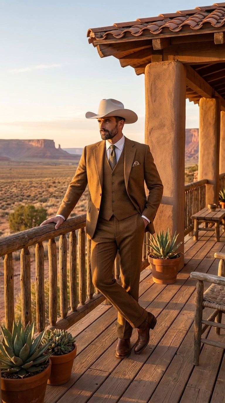 Men’s Tan Groom Outfit Country Wedding 3 Piece Suit Khaki Camel Color Modern Fit