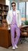 Men’s White and Lavender Tuxedo Wedding Suit with Dinner Jacket, Vest, Pants and Bow Tie