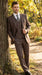Men’s Brown Sharkskin 3 Piece Suit – Textured Two Button Vested Business Formal Suit for Wedding, Party Wear Vested