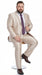 Men’s Champagne Tan Sharkskin 2 Button Suit – Shiny Formal Suit with Optional Vest for Wedding, Prom, Business Beige Color