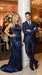 Men’s Navy Blue Sharkskin 3 Piece Suit – Two Button Vested Shiny Formal Suit for Wedding, Prom, Business and Party Wear