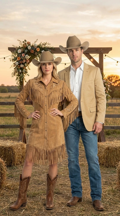 Men’s Tan Camel British khaki Western Blazer – Two Button Classic Casual Sport Coat - Cowboy Country Coat