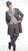 Men’s Grey Pinstripe Zoot Suit 3 Piece – 1920s Gangster Vintage Wide Lapel Suit with Vest for Wedding, Party
