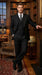 Tiglio Mens Black 3 Piece Suit – Single Button Classic Fit Pleated Wide Leg Pants Formal Business Church Suit - 100% Wool