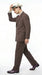 Men’s Brown Pinstripe Bonnie and Clyde Costume Suit – Vintage Gangster 1920s Outfit for Party, Halloween and Themed Events