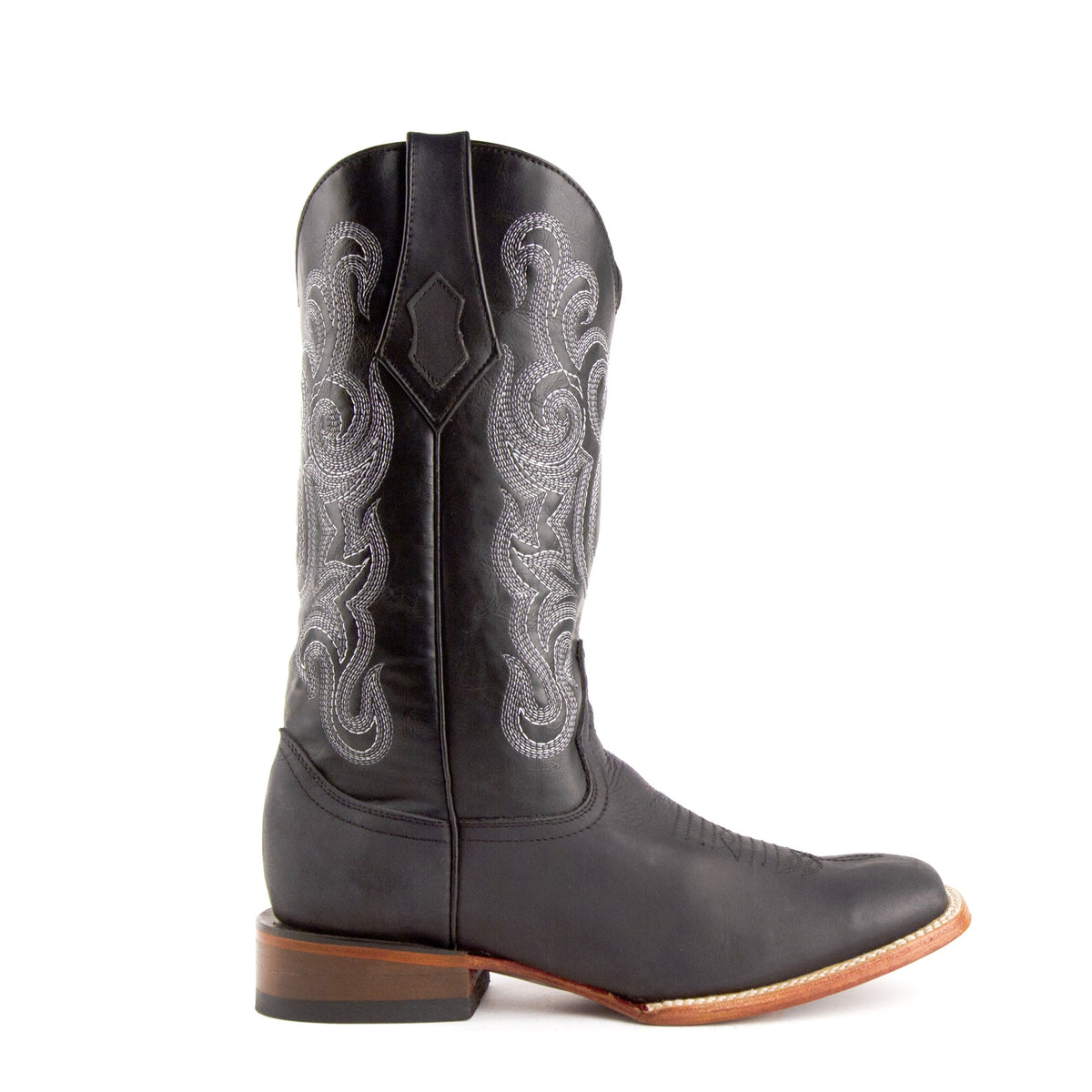 Ferrini USA Men's Ferrini Leather Maverick Cowboy Boot in Black — MensUSA