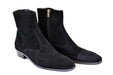 C191-1547-Lizard print Black Suede
