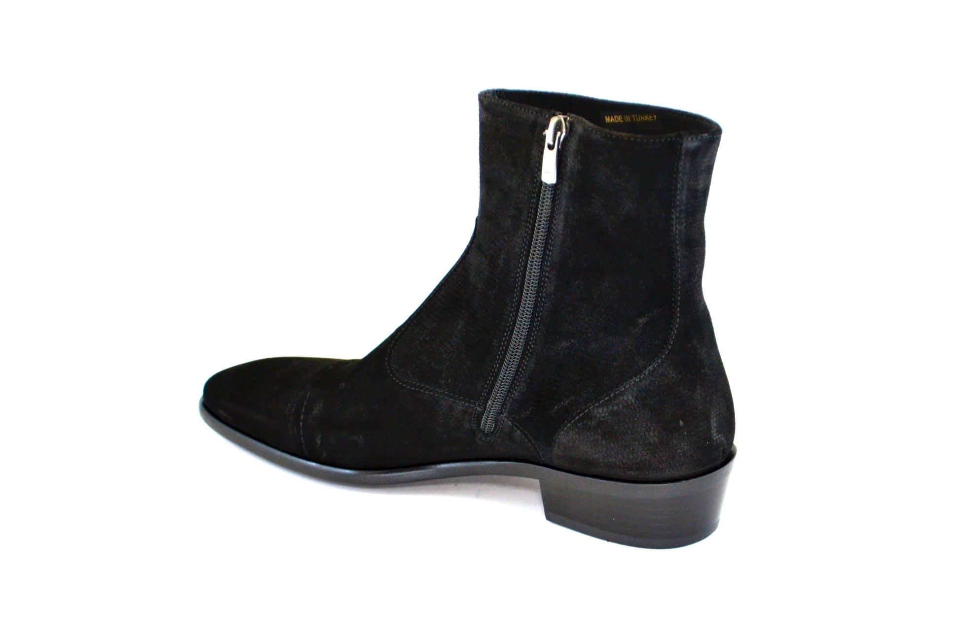 C191-1547-Lizard print Black Suede - Image 2