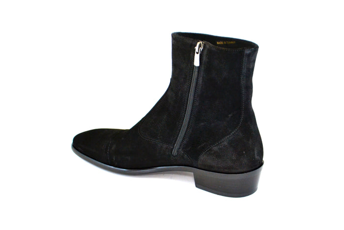 C191-1547-Lizard print Black Suede - Image 2