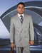 Mens Double Breasted Wool Suit in Grey Windowpane