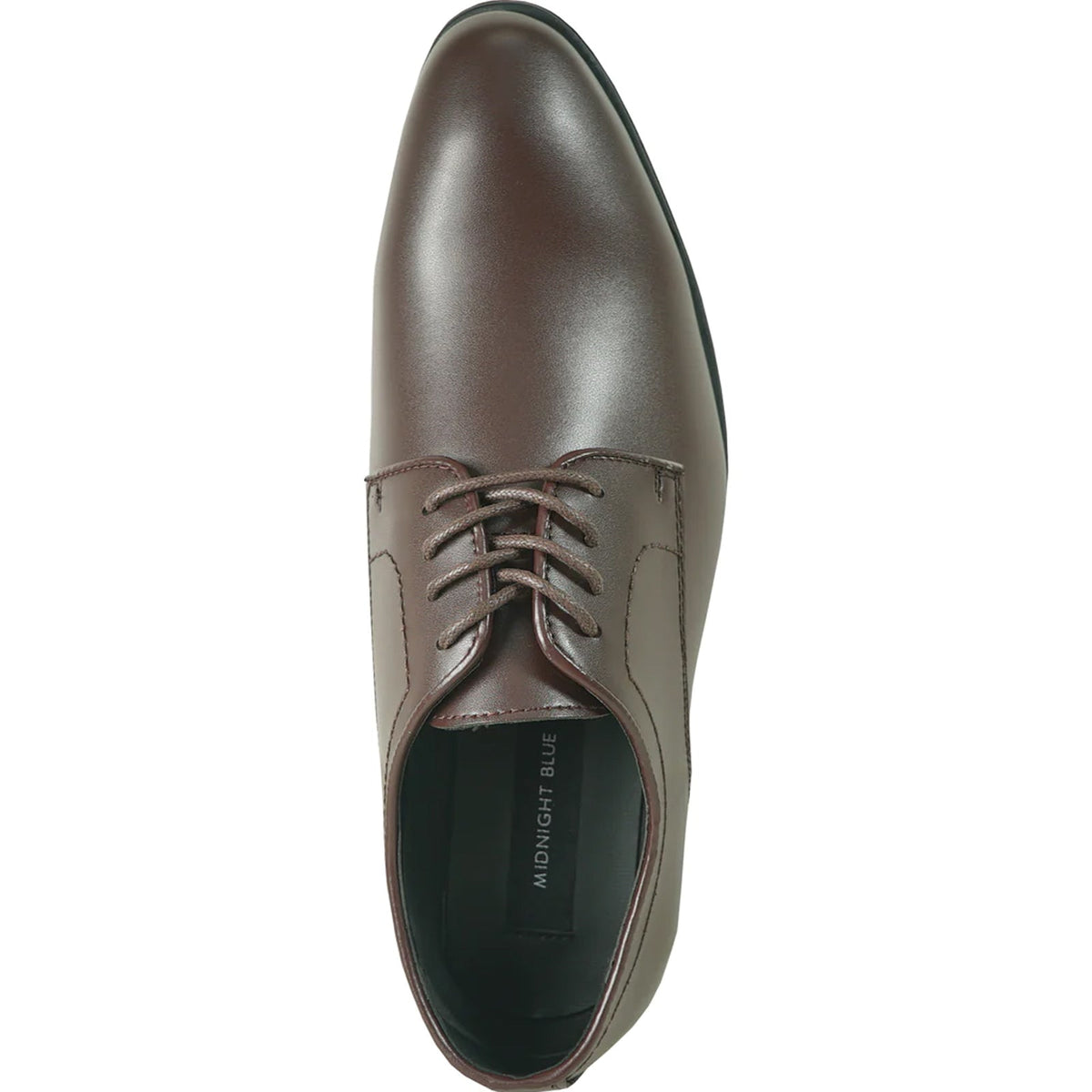 Bravo Mens Plain Round Toe Dress Oxford in Dark Brown - Men's Dress Shoes