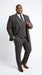 Vitali Men’s Brown Grey with blue Check 3 Piece Suit – Classic Plaid Formal Suit Set with Blazer, Vest & Trousers, Business Wedding Party Wear for Men Modern Fit