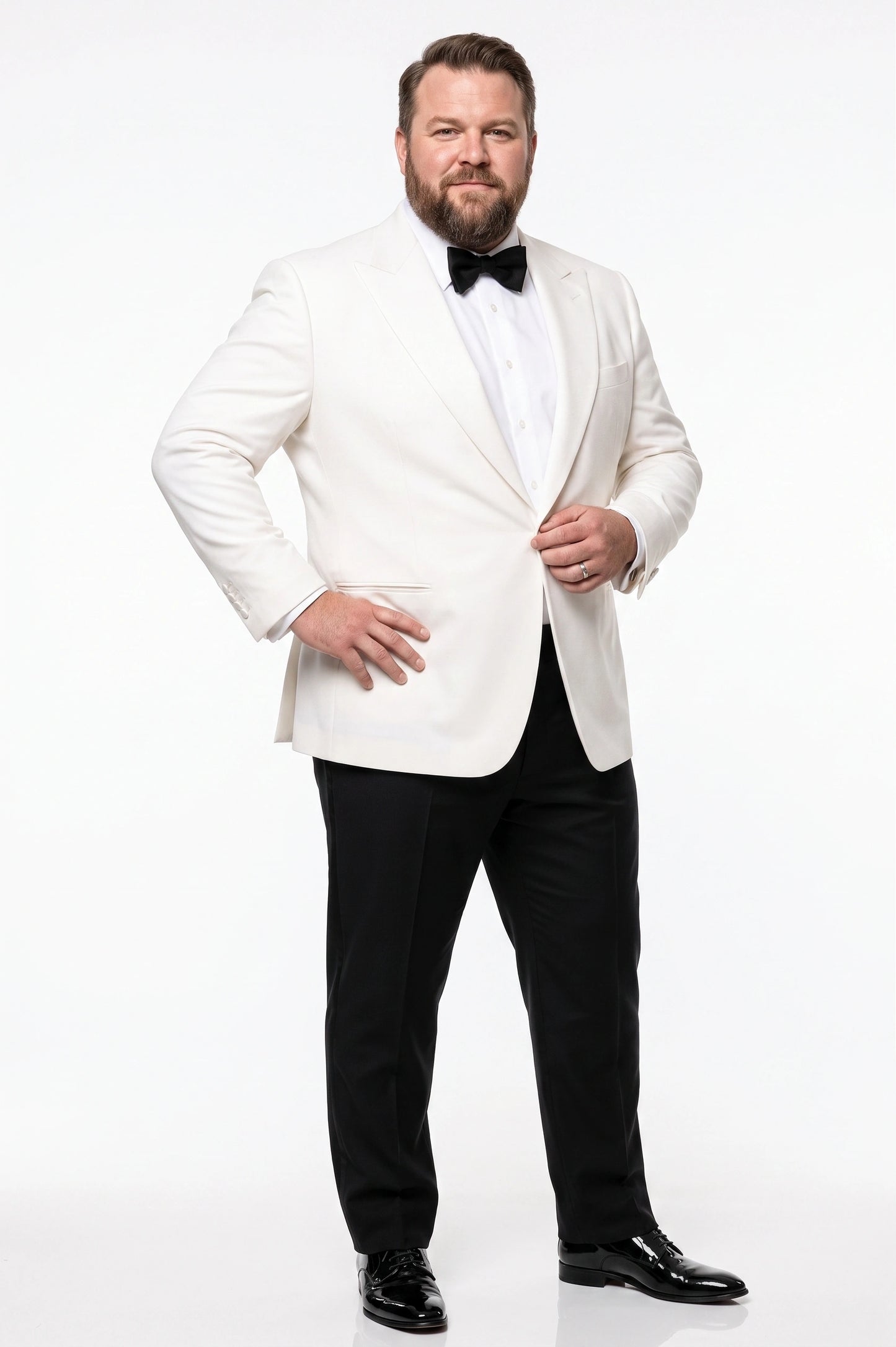 Men’s Pure White Dinner Jacket Blazer – James Bond Style Formal Tuxedo Blazer for Wedding, Black Tie & Evening Wear