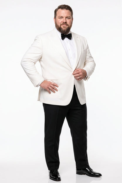 Men’s Pure White Dinner Jacket Blazer – James Bond Style Formal Tuxedo Blazer for Wedding, Black Tie & Evening Wear
