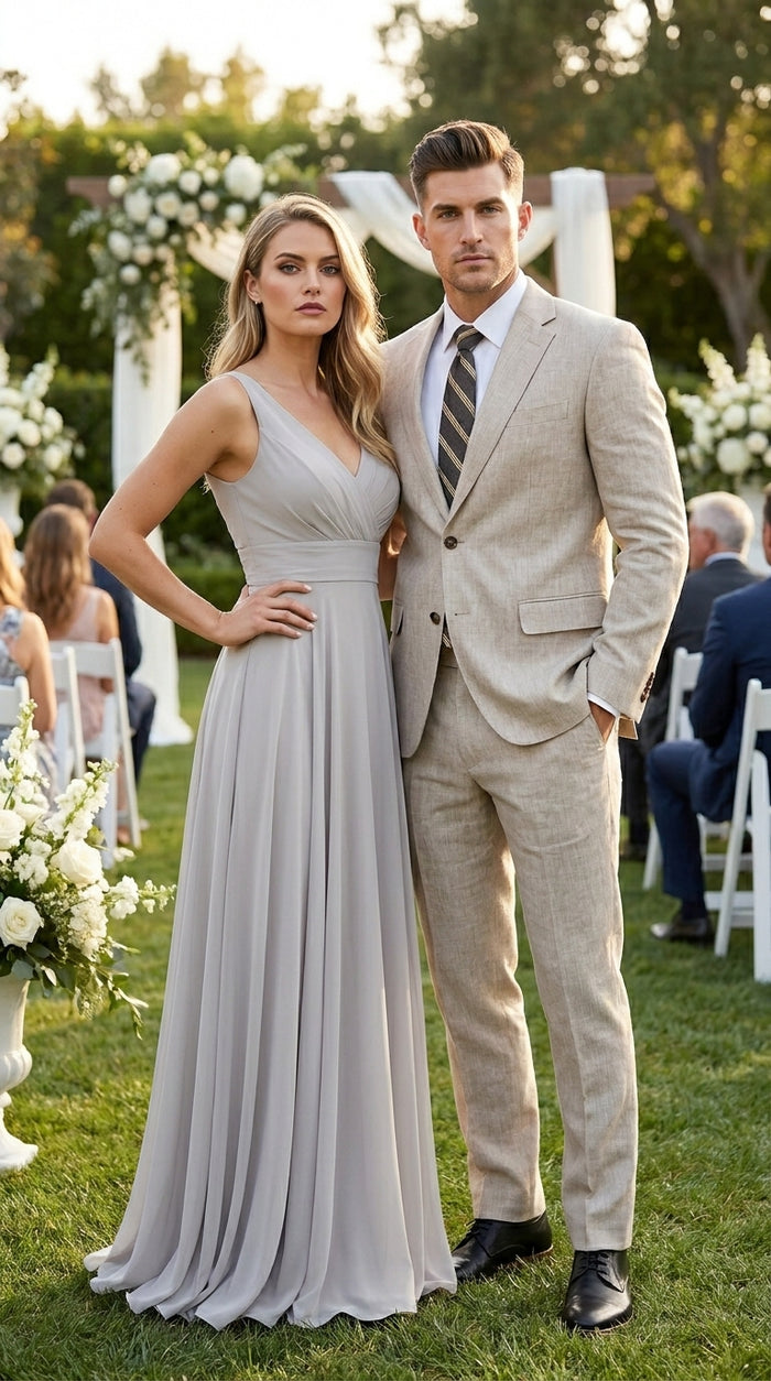 Big and Tall Men’s Gray Suit Separates with 2 Button Jacket and Matching Pants, Formal Dress Suit