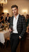 Men’s Black Windowpane Check Blazer – Black Plaid Formal Blazer Jacket for Business, Wedding and Smart Casual Style