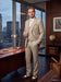 Men’s Light Tan Tweed Great Gatsby 3 Piece Suit – Vintage Vested Wedding Suit, 1920s Classic Formal Outfit Herringbone