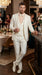 Vinci Men’s Ivory Three Piece Suit – Ivory 3PC Formal Wedding Suit for Groom, Prom and Black Tie Events