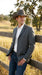 Mens Charcoal Grey Three Buttons Western Blazer – Classic Fit Cowboy Style Three Button Formal Dress Jacket