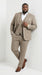 Men’s Light Beige Herringbone Tweed Suit with Vest – Classic Three Piece Formal Suit, Vintage Business Wedding Outfit, Elegant Smart Casual Wear