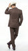 Men’s Brown Pinstripe Bonnie and Clyde Costume Suit – Vintage Gangster 1920s Outfit for Party, Halloween and Themed Events
