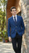 Men’s Sapphire Indigo Cobalt Blue Blazer with Gold Buttons – Classic Single Breasted Formal Business Jacket for Office, Wedding