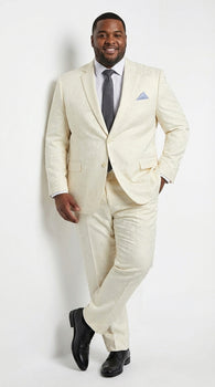 Men’s Ivory Paisley Shiny Suit – Flroal Formal Wedding and Prom Suit for Party, in Cream Off White