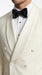 Men’s Ivory Wool Dinner Jacket – Classic Double Breasted Formal Tuxedo Jacket for Wedding and Black Tie Events