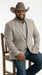 Mens Textured  Light Grey Western Blazer – Cowboy Style Casual Sport Coat for Men Classic Western Jacket