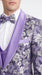 Men’s Lilac Lavender Prom Suit – Floral Shawl Lapel 3 Piece Tuxedo with Matching Vest and Pants