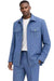 Mens Light Blue Casual Suit Set – Modern Zip Jacket with Flap Pockets and Matching Pants