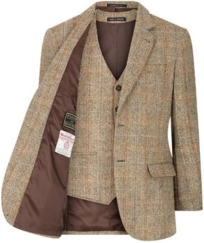 Walker and Hawkes Harris Tweed Blakemore Blazer for Men - Hand-Woven Wool Tweed Jacket with Polyester Lining, Regular Fit