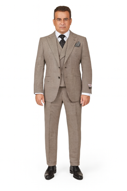 1920's 1930's Vintage Suit - Peak Lapel Suit - Vested Suit - Peak Lapel Double Breasted Suit - Classic Fit Pleated Pants