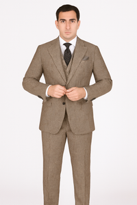 1920's 1930's Vintage Suit - Peak Lapel Suit - Vested Suit - Peak Lapel Double Breasted Suit - Classic Fit Pleated Pants