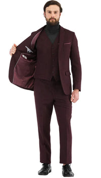 1920's Men's Clothing - Tweed Suit - Herringbone 1920s Mens Suit  - Vintage Burgundy  Suit - Image 2