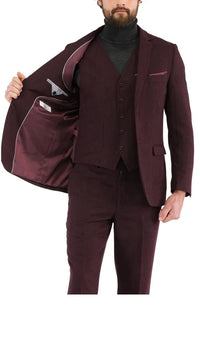 1920's Men's Clothing - Tweed Suit - Herringbone 1920s Mens Suit  - Vintage Burgundy  Suit - Image 3