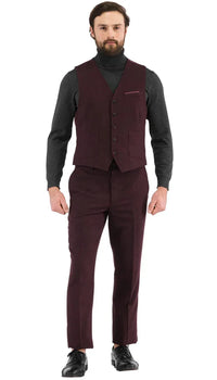 1920's Men's Clothing - Tweed Suit - Herringbone 1920s Mens Suit  - Vintage Burgundy  Suit - Image 4
