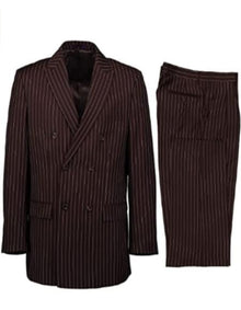 1920s Gangster Custom - Bold Gangster Pinstripe Suit Brown