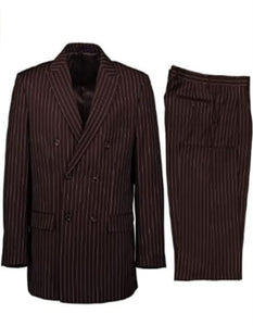 1920s Gangster Custom - Bold Gangster Pinstripe Suit Brown