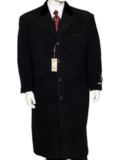 Black Cashmere Chesterfield Overcoat – 1920s Full Length Topcoat - Image 9