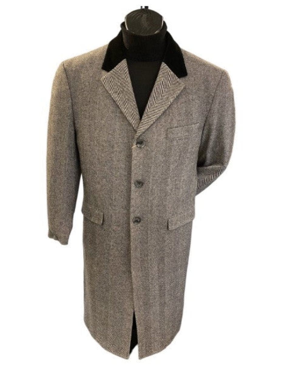 Coat Herringbone Wool & Cashmere Chesterfield Overcoat – 1920s