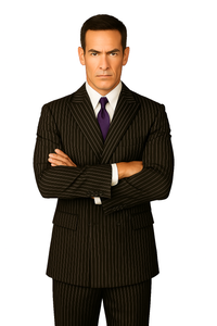 1920s Gangster Custom - Black Bold Gangster Pinstripe Suit