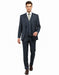 1920'S Gangster Bold Pinstripe Suit ~ Stripe Men'S Stripe Mars Dark Blue Fashion Vested Suit Pleated Pant