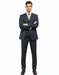 1920'S Gangster Bold Pinstripe Suit ~ Stripe Men'S Stripe Mars Dark Blue Fashion Vested Suit Pleated Pant