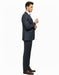 1920'S Gangster Bold Pinstripe Suit ~ Stripe Men'S Stripe Mars Dark Blue Fashion Vested Suit Pleated Pant