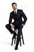 1920s Gangster Custom - Bold Gangster Pinstripe Suit Navy Blue