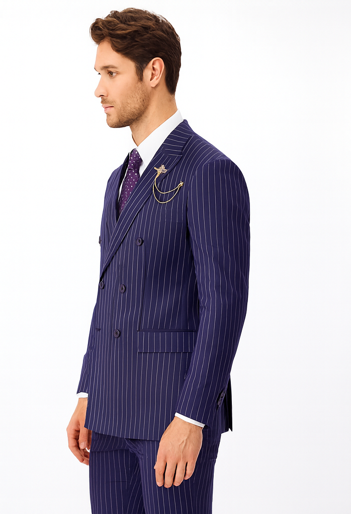 1920s Mens Outfit - 1920s costume  Bold Pinstripe Wide Suit - Image 3