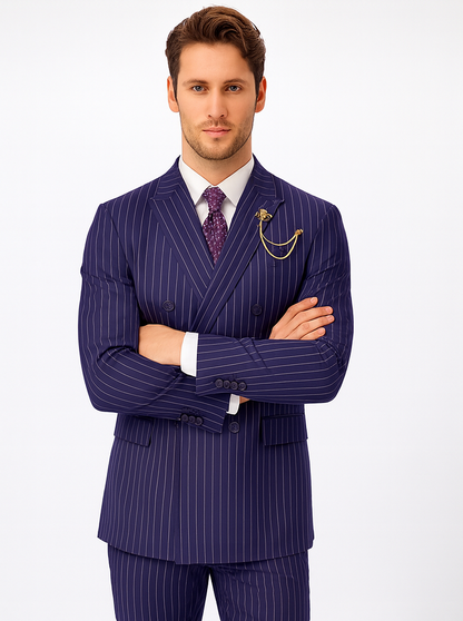 1920s Mens Outfit - 1920s costume  Bold Pinstripe Wide Suit - Image 5